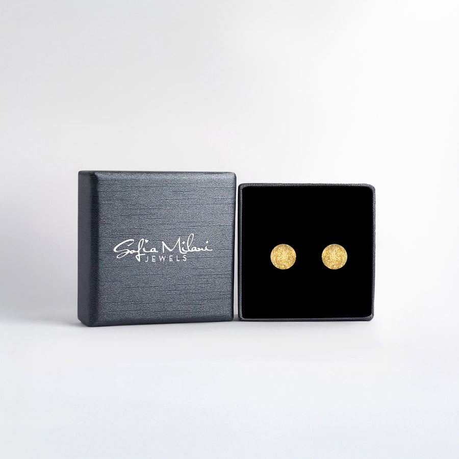 Boxansicht von Gehämmerter Kreis Ohrstecker in 925 Silber von Sofia Milani - E1625