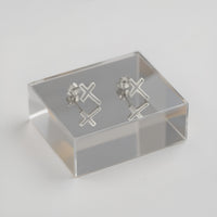 CloseUp von Kreuz Ohrstecker in 925 Silber von Sofia Milani - E1642