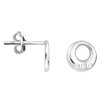 Haupt- und Seitenansicht von Kreis Ohrstecker in 925 Silber von Sofia Milani - E1656