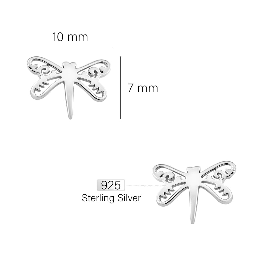 Maßenansicht von Libellen Ohrstecker in 925 Silber von Sofia Milani - E1662