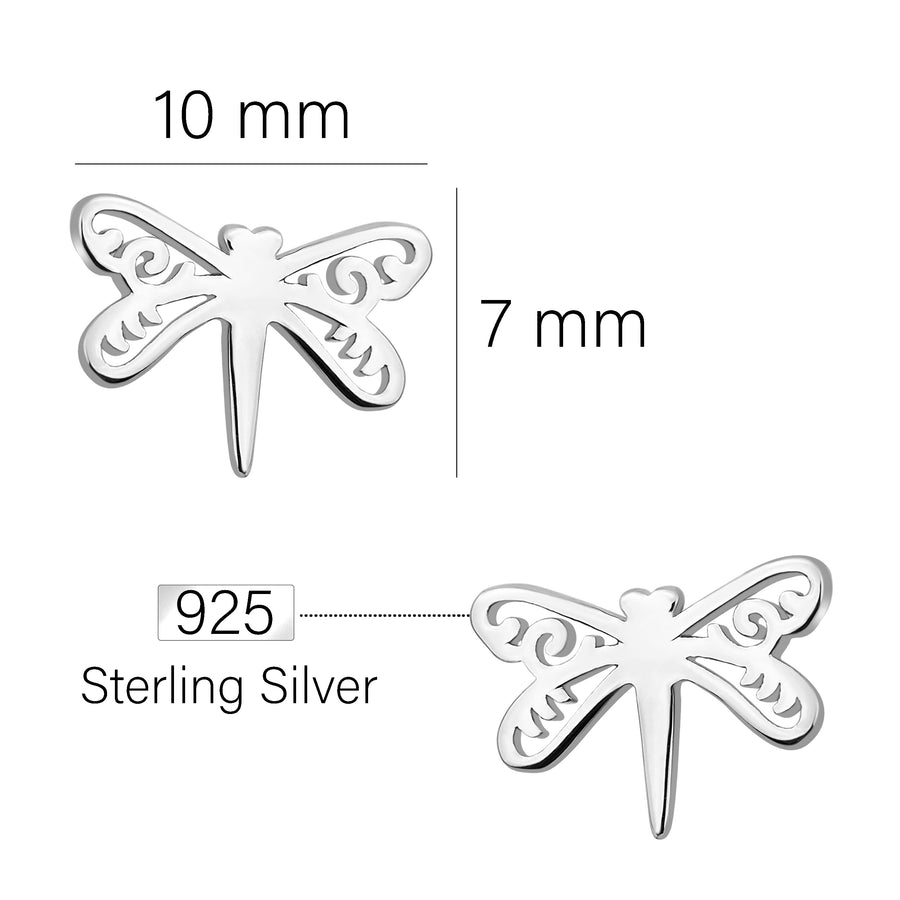 Maßenansicht von Libellen Ohrstecker in 925 Silber von Sofia Milani - E1662