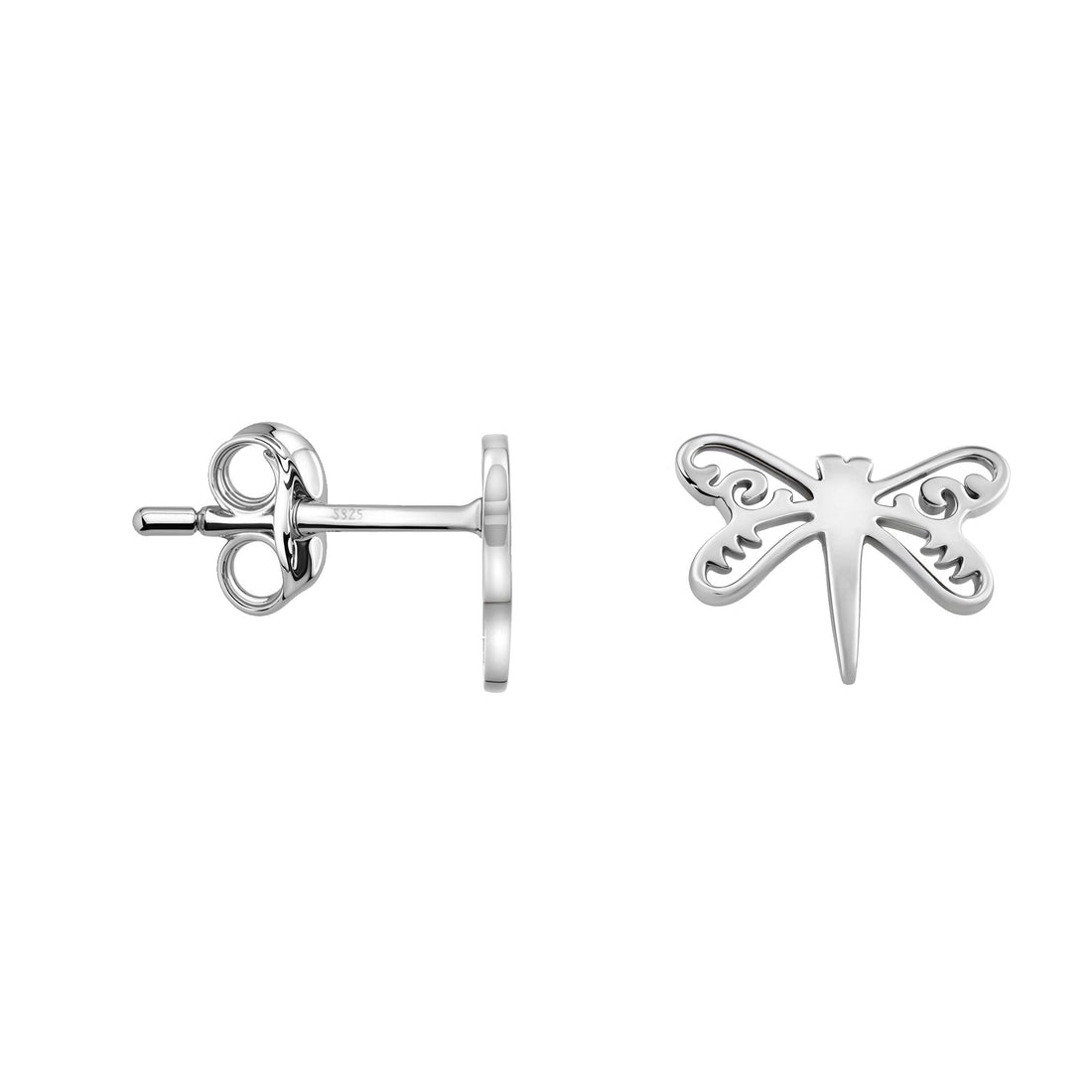 Haupt- und Seitenansicht von Libellen Ohrstecker in 925 Silber von Sofia Milani - E1662