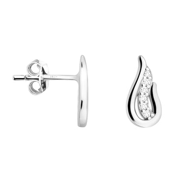 Haupt- und Seitenansicht von Flügel Ohrstecker in 925 Silber von Sofia Milani - E1674