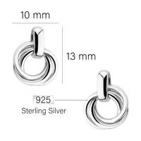 Maßenansicht von Kreis Ohrstecker in 925 Silber von Sofia Milani - E1678