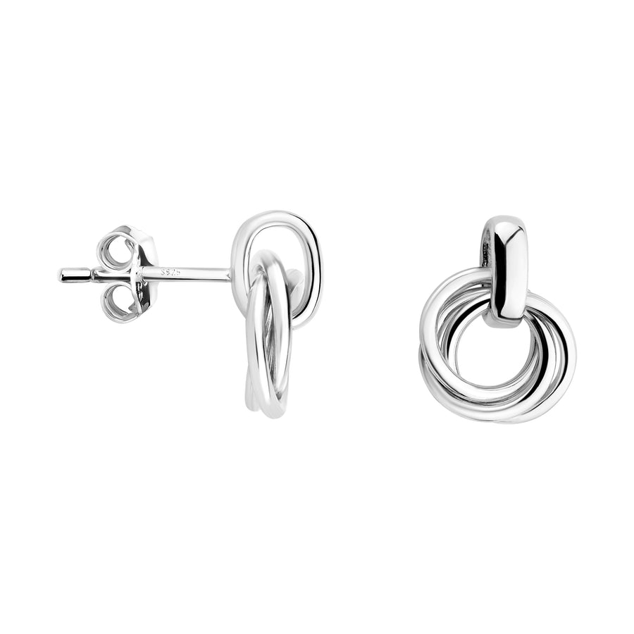 Haupt- und Seitenansicht von Kreis Ohrstecker in 925 Silber von Sofia Milani - E1678