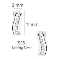 Maßenansicht von Zirkonia Ohrstecker in 925 Silber von Sofia Milani - E1684