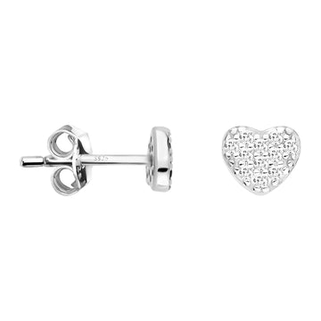 Haupt- und Seitenansicht von Herz Ohrstecker in 925 Silber von Sofia Milani - E1686