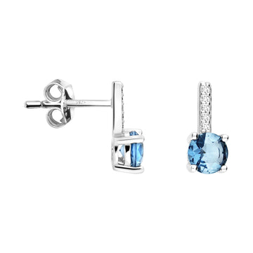 Haupt- und Seitenansicht von Zirkonia Ohrstecker in 925 Silber von Sofia Milani - E1689