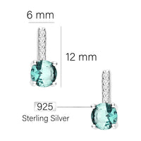 Maßenansicht von Zirkonia Ohrstecker in 925 Silber von Sofia Milani - E1691