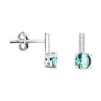 Haupt- und Seitenansicht von Zirkonia Ohrstecker in 925 Silber von Sofia Milani - E1691