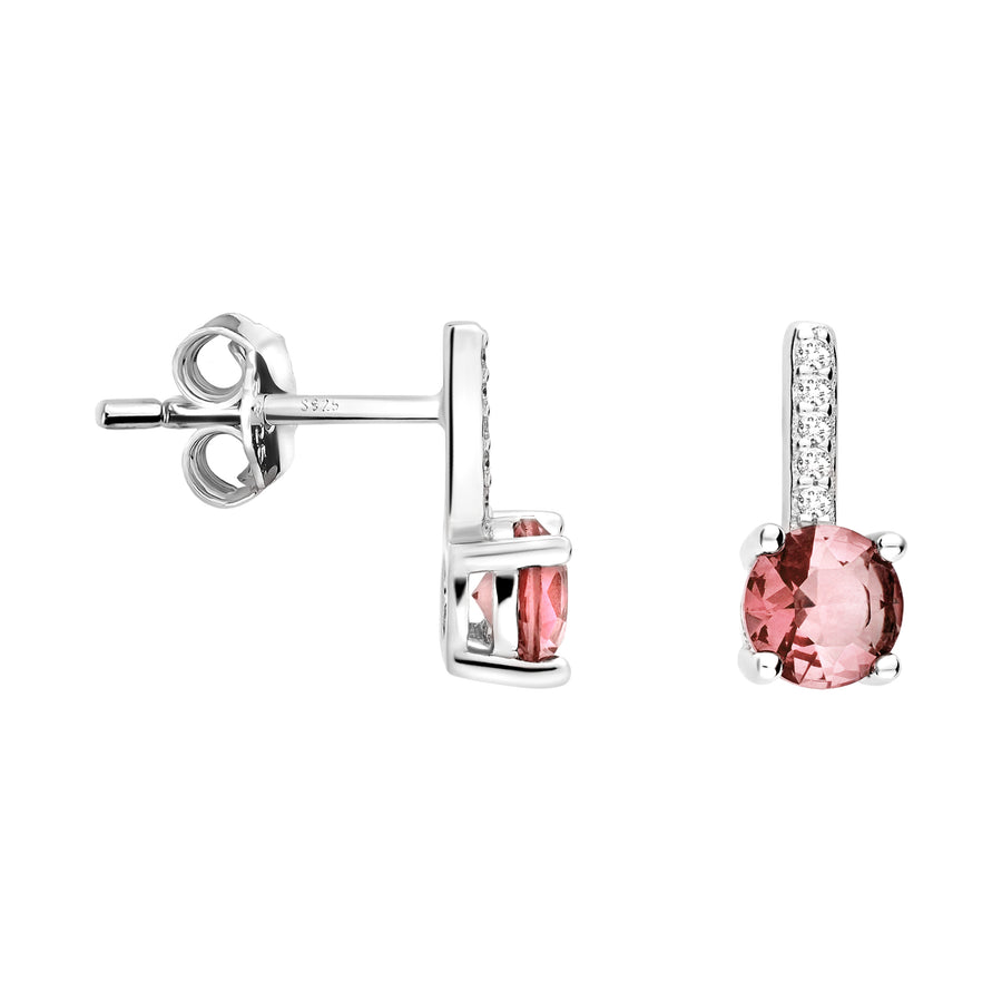 Haupt- und Seitenansicht von Zirkonia Ohrstecker in 925 Silber von Sofia Milani - E1692