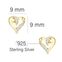 Maßenansicht von Bicolour Ohrstecker in 925 Silber von Sofia Milani - E1699