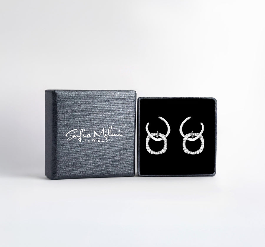 Boxansicht von Oval Ohrstecker in 925 Silber von Sofia Milani - E1710