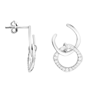 Haupt- und Seitenansicht von Oval Ohrstecker in 925 Silber von Sofia Milani - E1710