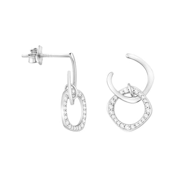 Haupt- und Seitenansicht von Oval Ohrstecker in 925 Silber von Sofia Milani - E1710
