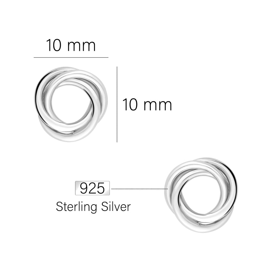 Maßenansicht von Kreis Ohrstecker in 925 Silber von Sofia Milani - E1712