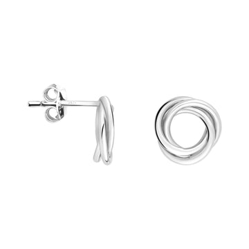 Haupt- und Seitenansicht von Kreis Ohrstecker in 925 Silber von Sofia Milani - E1712