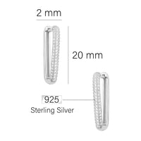 Maßenansicht von Zirkonia Ohrstecker in 925 Silber von Sofia Milani - E1724