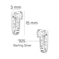 Maßenansicht von Zirkonia Ohrstecker in 925 Silber von Sofia Milani - E1730