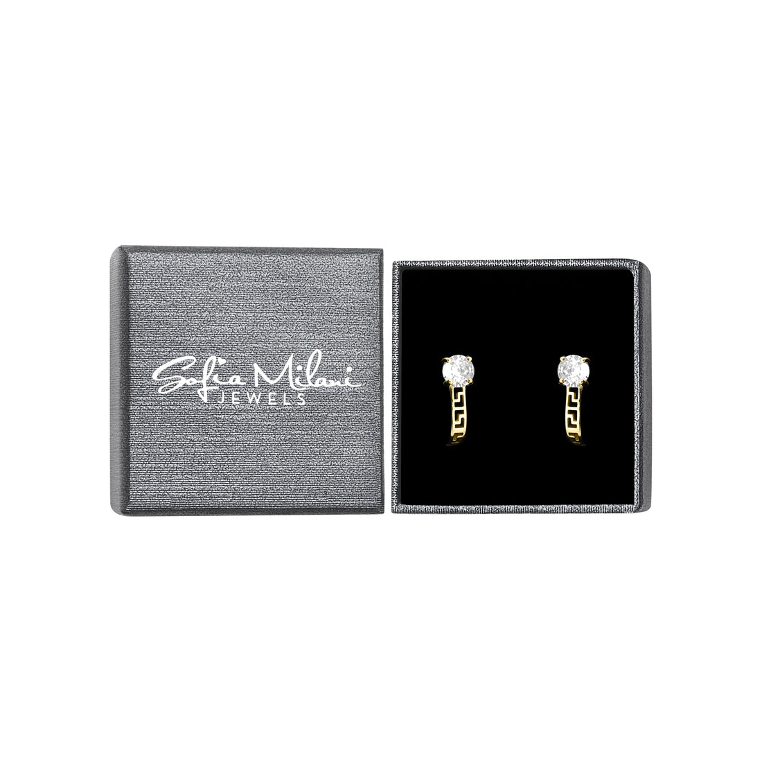 Boxansicht von Zirkonia Ohrstecker in 925 Silber von Sofia Milani - E1731