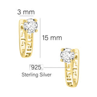 Maßenansicht von Zirkonia Ohrstecker in 925 Silber von Sofia Milani - E1731