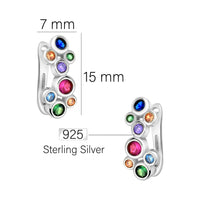 Maßenansicht von Zirkonia Ohrstecker in 925 Silber von Sofia Milani - E1732