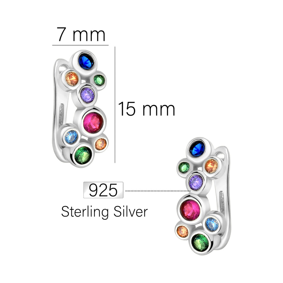 Maßenansicht von Zirkonia Ohrstecker in 925 Silber von Sofia Milani - E1732