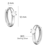 Maßenansicht von Zirkonia Creolen in 925 Silber von Sofia Milani - E1767