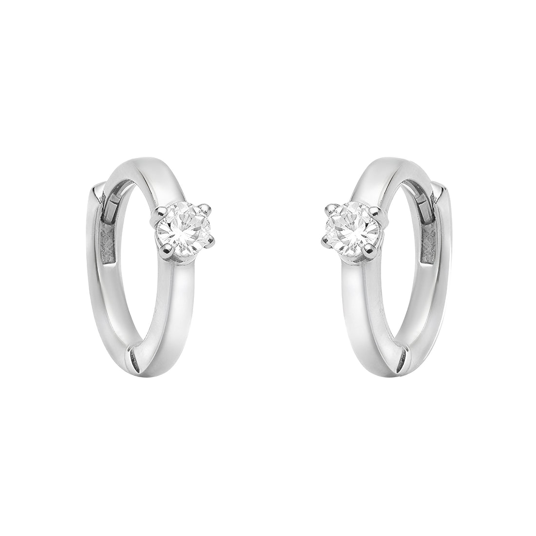 Haupt- und Seitenansicht von Zirkonia Creolen in 925 Silber von Sofia Milani - E1767