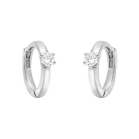 Haupt- und Seitenansicht von Zirkonia Creolen in 925 Silber von Sofia Milani - E1767