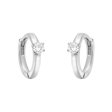 Haupt- und Seitenansicht von Zirkonia Creolen in 925 Silber von Sofia Milani - E1767