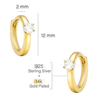 Maßenansicht von Zirkonia Creolen in 925 Silber von Sofia Milani - E1768