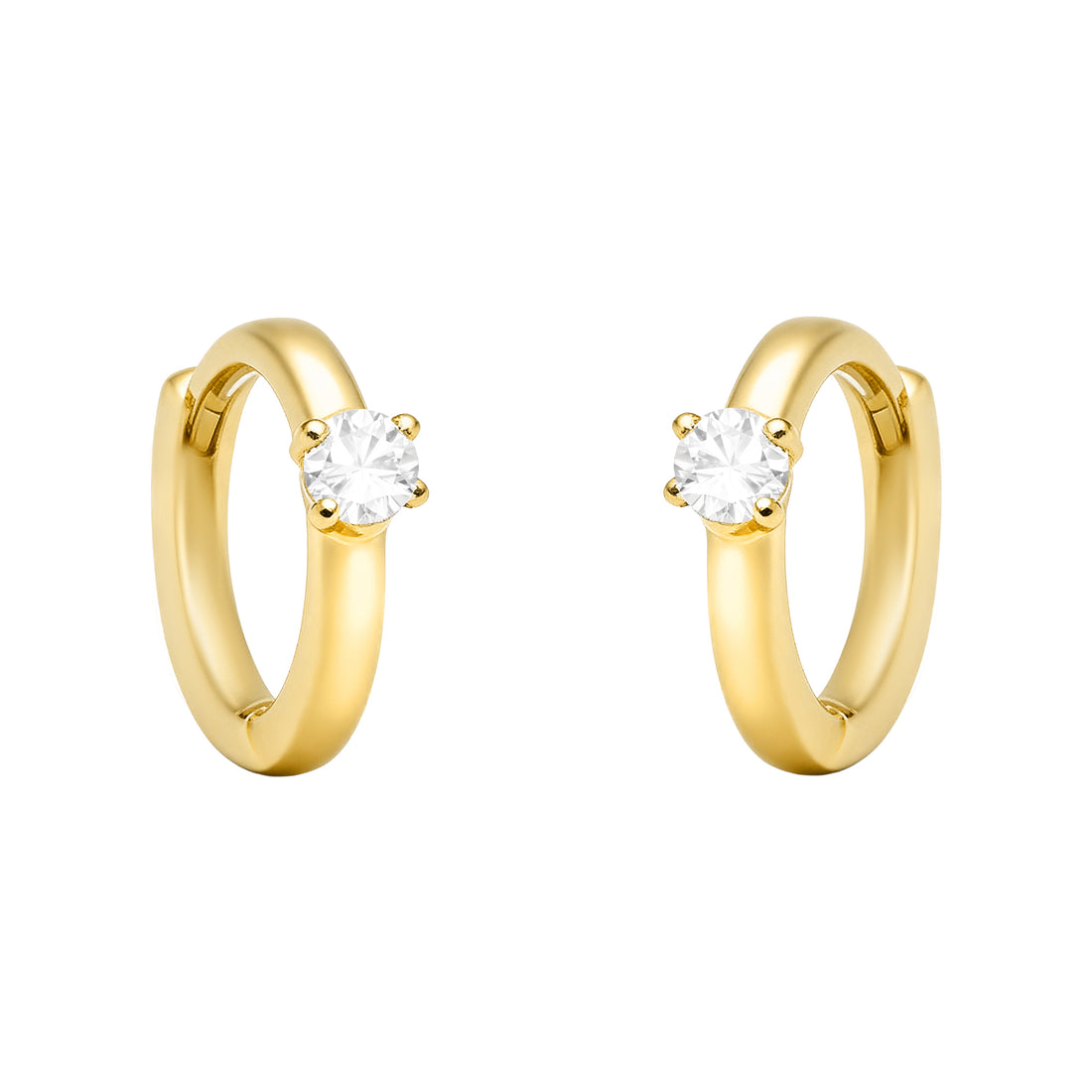 Haupt- und Seitenansicht von Zirkonia Creolen in 925 Silber von Sofia Milani - E1768