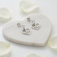 CloseUp Ansicht von Herz Ohrhänger in 925 Silber von Sofia Milani - E1770