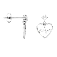 Haupt- und Seitenansicht von Herz Ohrhänger in 925 Silber von Sofia Milani - E1770