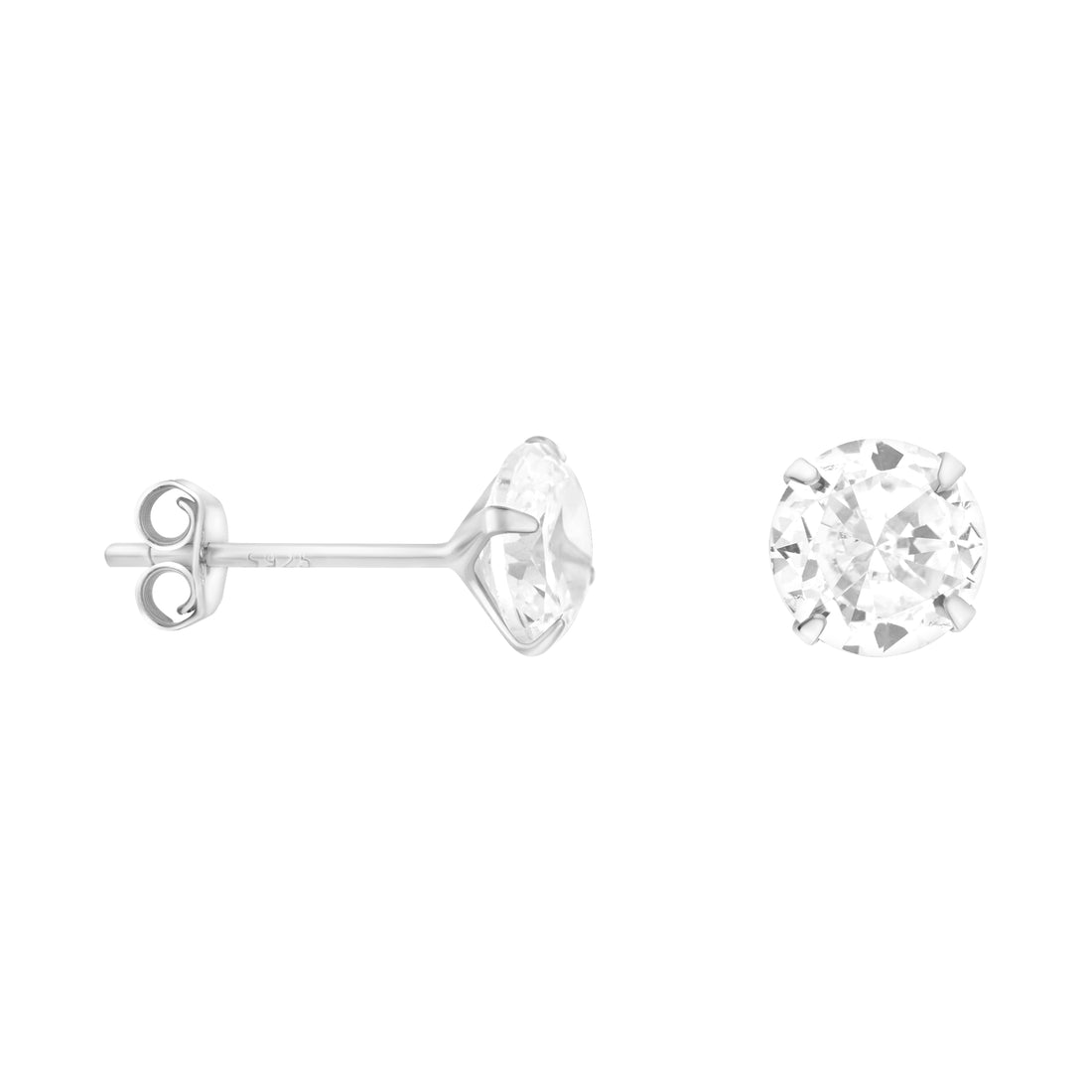 Haupt- und Seitenansicht von Zirkonia Ohrstecker in 925 Silber von Sofia Milani - E1771