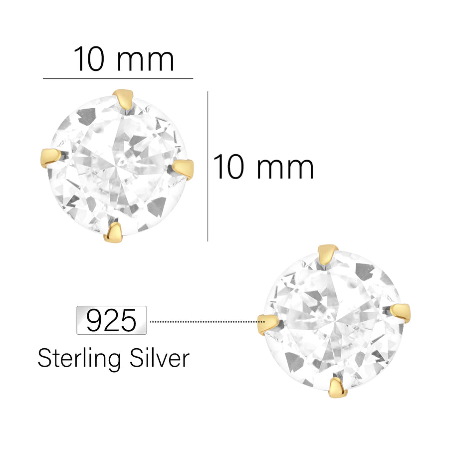 Maßenansicht von Zirkonia Ohrstecker in 925 Silber von Sofia Milani - E1772