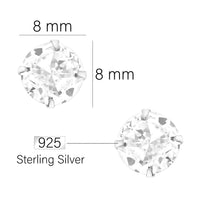 Maßenansicht von Zirkonia Ohrstecker in 925 Silber von Sofia Milani - E1773