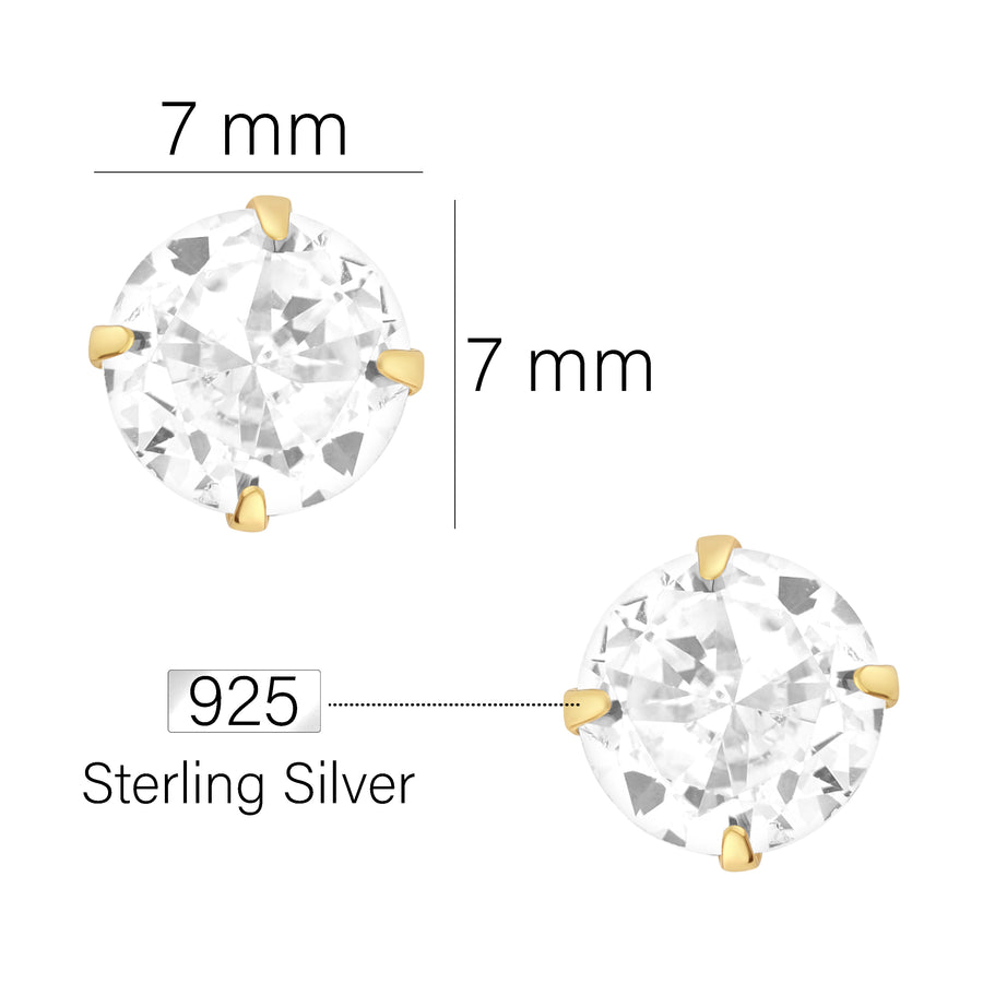 Maßenansicht von Zirkonia Ohrstecker in 925 Silber von Sofia Milani - E1776