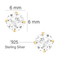 Maßenansicht von Zirkonia Ohrstecker in 925 Silber von Sofia Milani - E1778