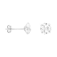 Haupt- und Seitenansicht von Zirkonia Ohrstecker in 925 Silber von Sofia Milani - E1779