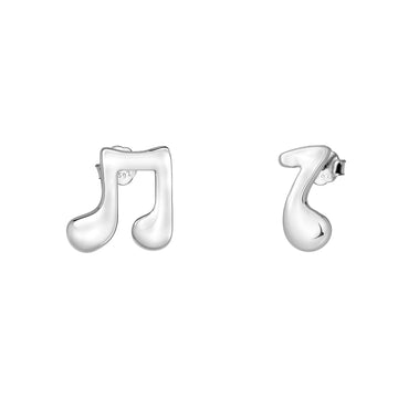 Haupt- und Seitenansicht von Musik Note Ohrstecker in 925 Silber von Sofia Milani - E1789