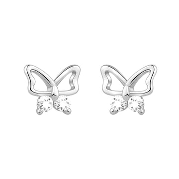 Haupt- und Seitenansicht von Schmetterling Ohrstecker in 925 Silber von Sofia Milani - E1791