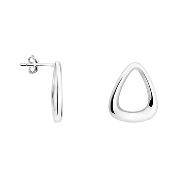 Haupt- und Seitenansicht von Oval Ohrstecker in 925 Silber von Sofia Milani - E1809