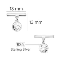 Maßenansicht von Stab Ohrhänger in 925 Silber von Sofia Milani - E1815