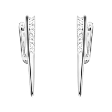 Haupt- und Seitenansicht von Spitze Ohrstecker in 925 Silber von Sofia Milani - E1819
