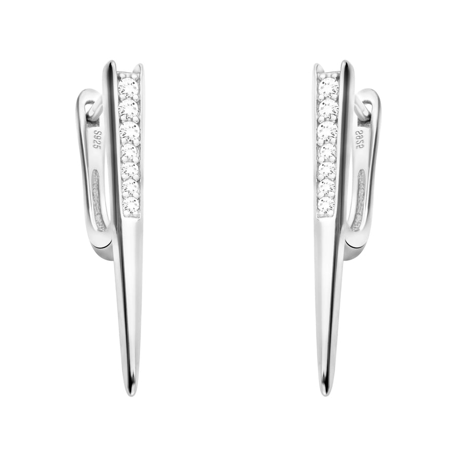 Haupt- und Seitenansicht von Spitze Ohrstecker in 925 Silber von Sofia Milani - E1819