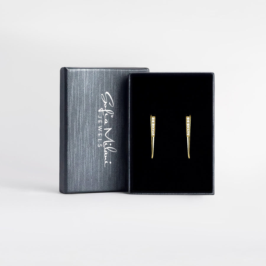 Boxansicht von Spitze Ohrstecker in 925 Silber von Sofia Milani - E1820