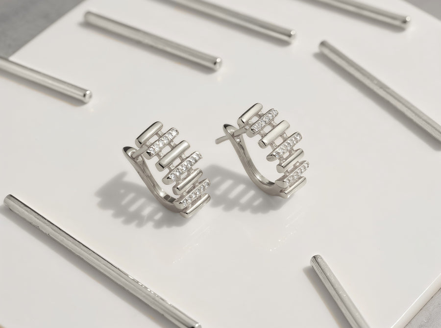 Gitter Ohrstecker in 925 Silber von Sofia Milani - E1821