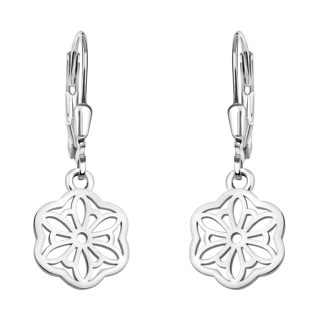 Haupt- und Seitenansicht von Blumen Ohrhänger in 925 Silber von Sofia Milani - E1825